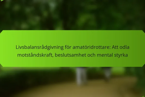 Livsbalansrådgivning för amatöridrottare: Att odla motståndskraft, beslutsamhet och mental styrka