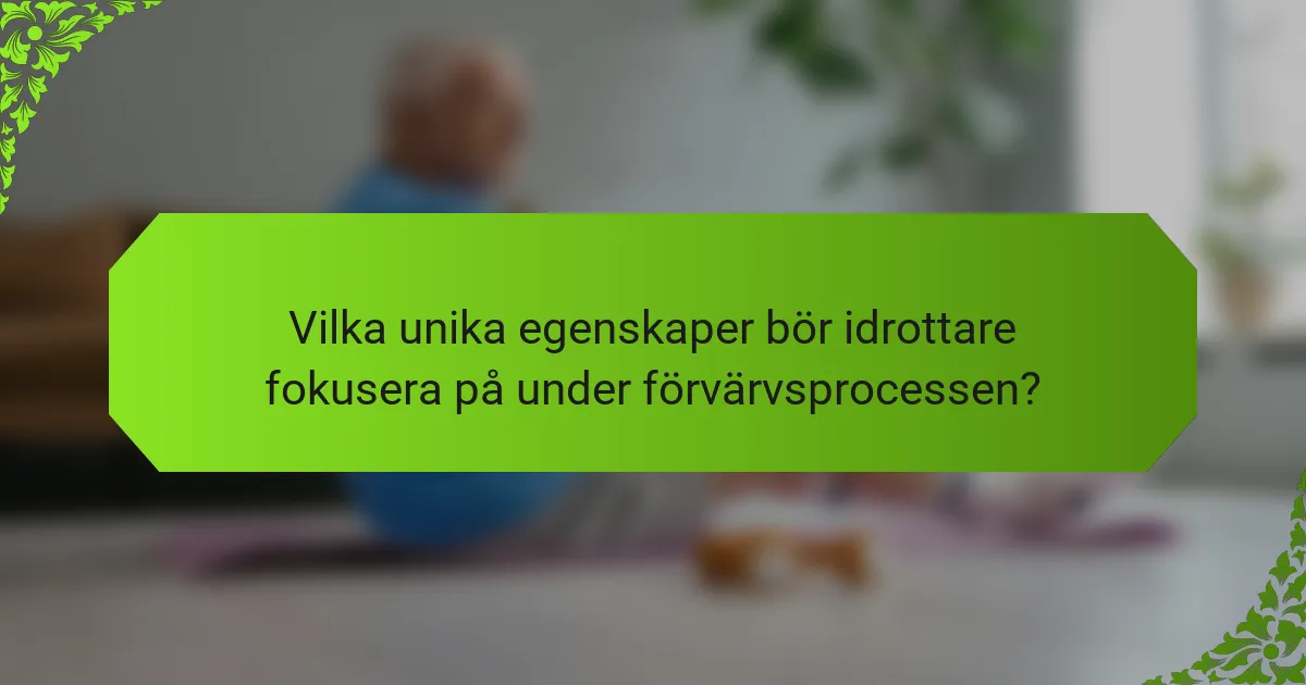 Vilka unika egenskaper bör idrottare fokusera på under förvärvsprocessen?