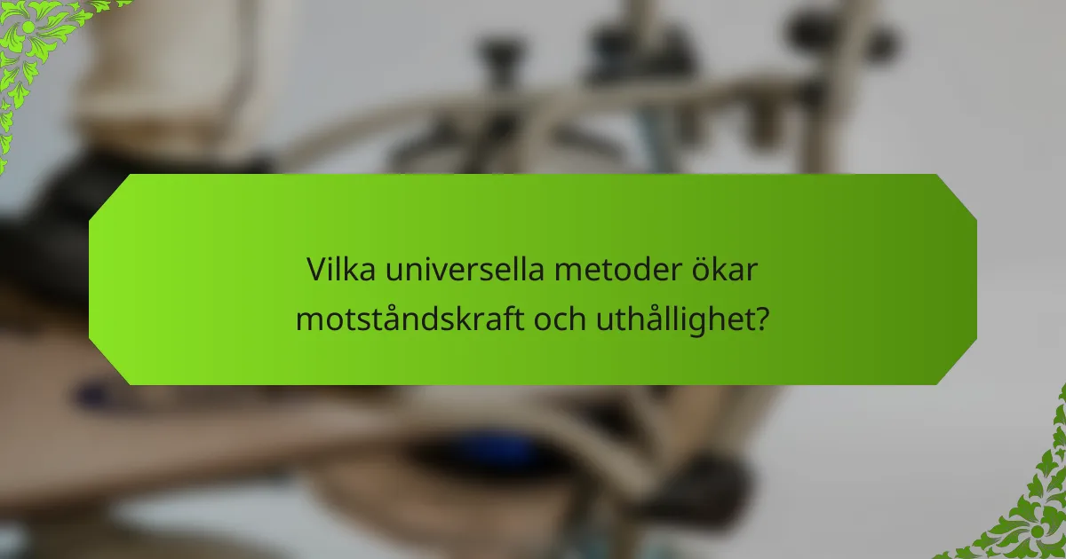 Vilka universella metoder ökar motståndskraft och uthållighet?